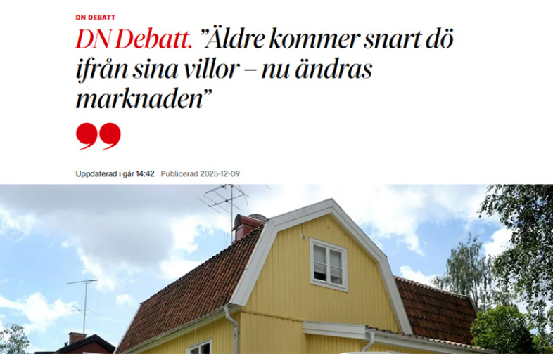 Mäklarsamfundet på DN Debatt: arvsvågen ökar småhusutbudet